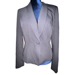 Worthington Rayon Blazer Black Fitted Button Closure Womens Size 8